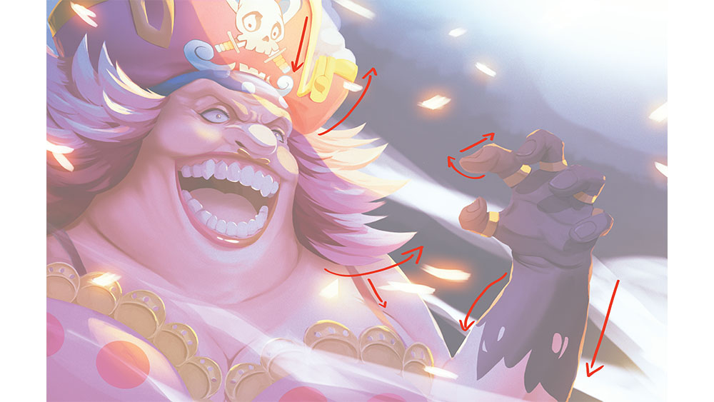 An image from a tutorial on how to paint Big Mom from One Piece