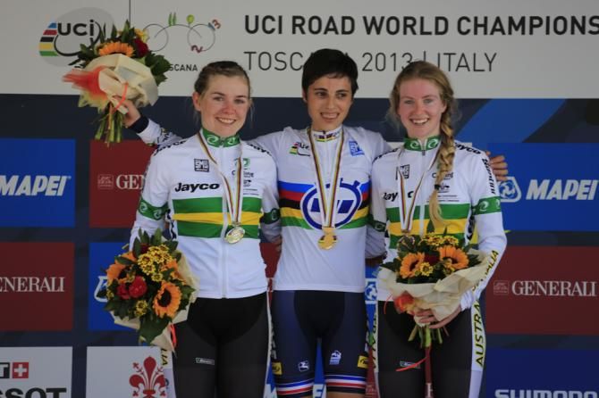 Severine Eraud (France) takes gold with Alexandria Nicholls, Alexandra Manly on the podium