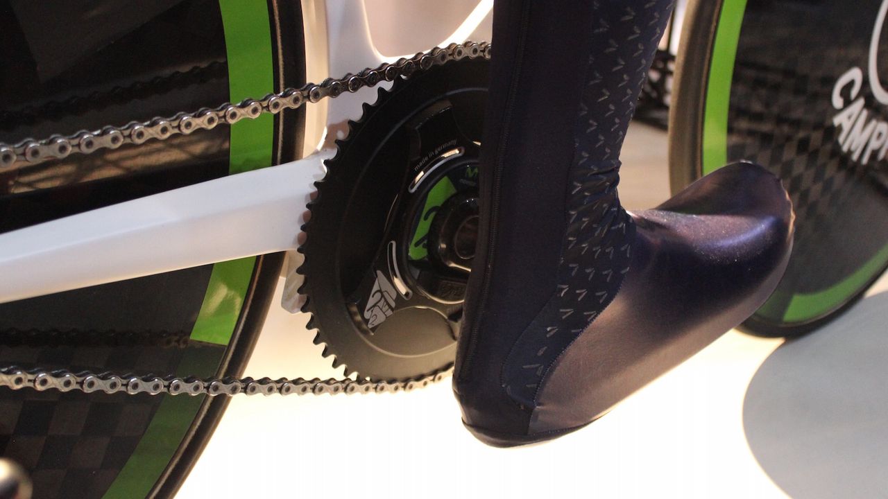 A big chain ring and aero shoe covers