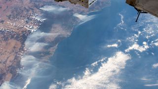 Smoke from the Australia wildfires, as seen from the International Space Station on Jan. 3, 2020.