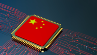 the Chinese flag on a chip