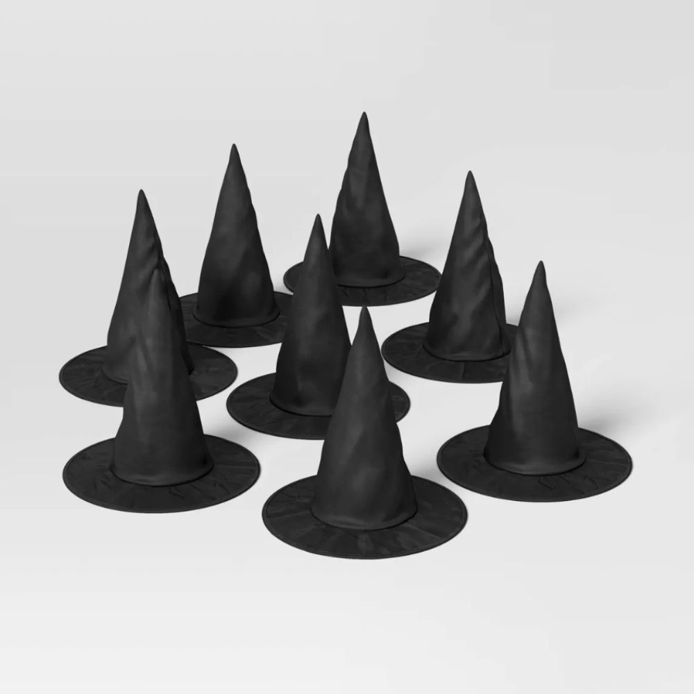 Set of 8 decorative witches hats