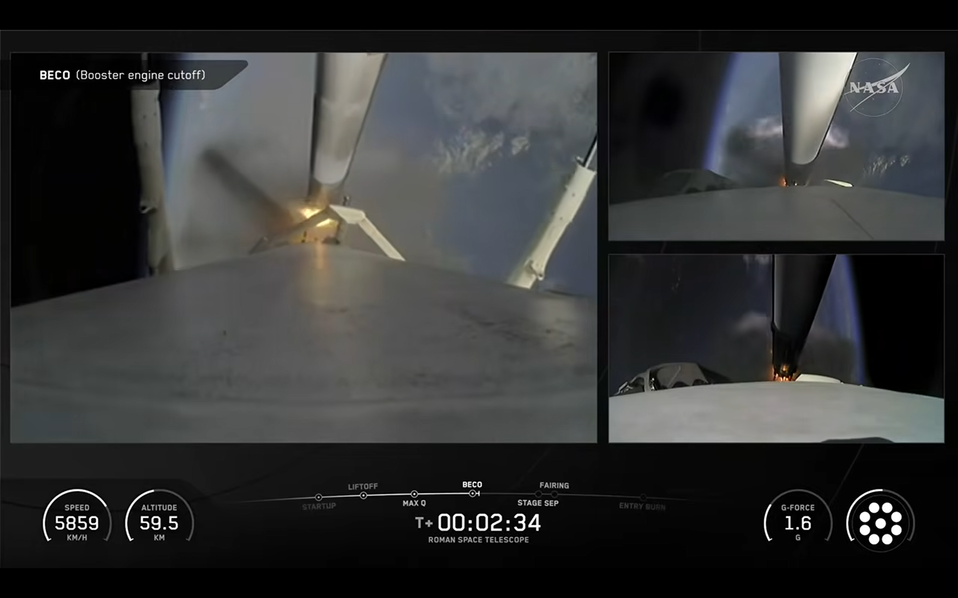 Nancy Grace Roman Space Telescope Launch stage separation