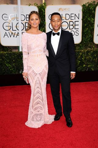 Chrissy Teigan & John Legend at The Golden Globes, 2015