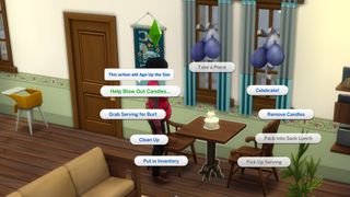 The options for aging up in The Sims 4