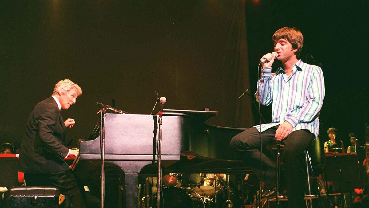 Noel Gallagher and Burt Bacharach perform live at London&#039;s Royal Festival Hall in 1994