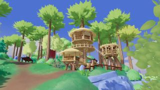 A tree house in Paleo Pines.