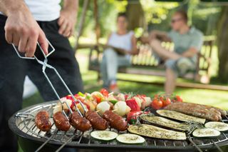 Sausages on the grill.