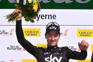 Elia Viviani after his stage 3 win at the Tour de Romandie