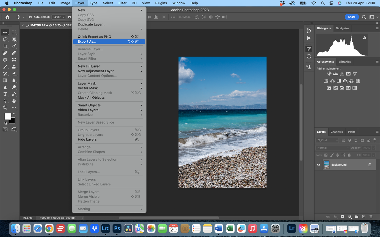 Image shows layout of Adobe Photoshop