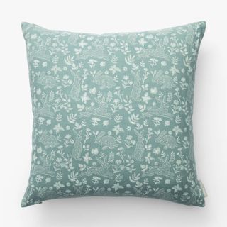 Bunny Blockprint Pillow Cover