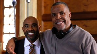 Michael Beach and Eriq La Salle BTS for Law & Order Season 24x10