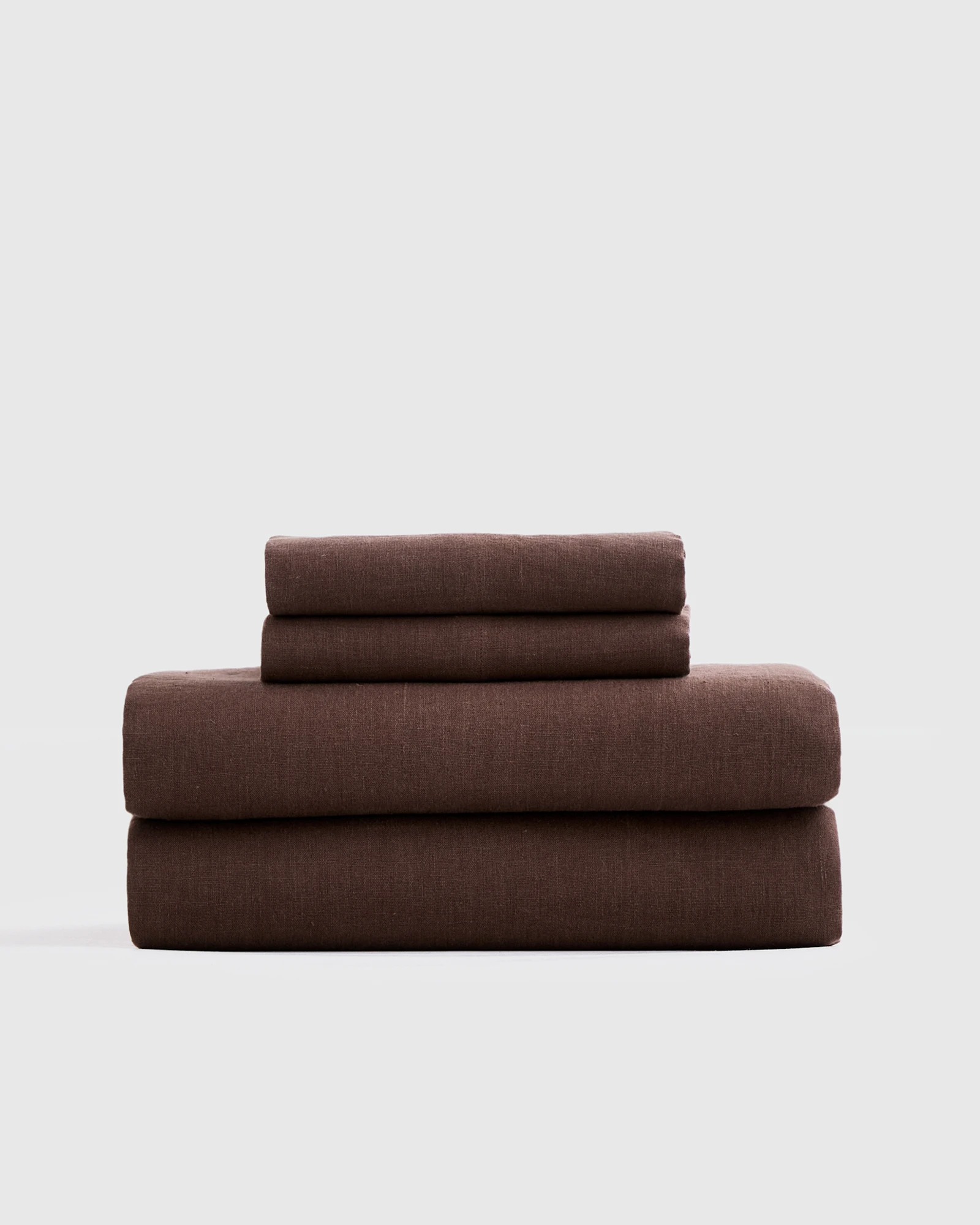 100% European Linen Sheet Set in Espresso, Size Twin