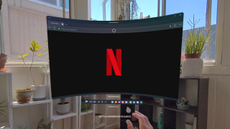 A window showing Netflix running on a screen in virtual reality using a Quest 3