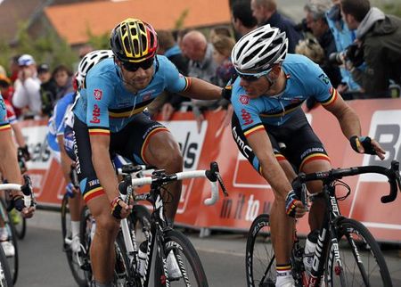 Belgium's Tom Boonen and Philippe Gilbert.