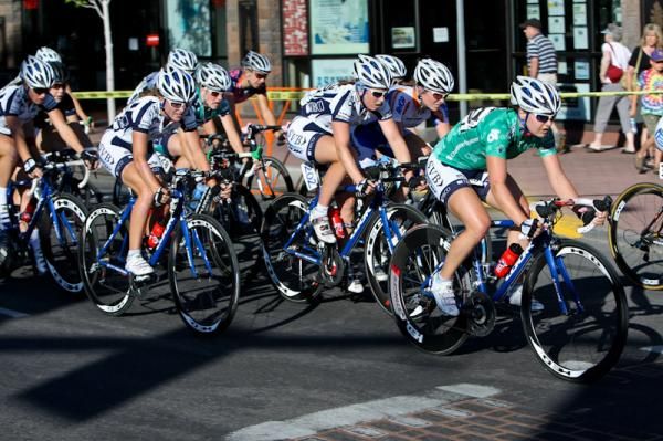 The women's criterium was a hotly contested race