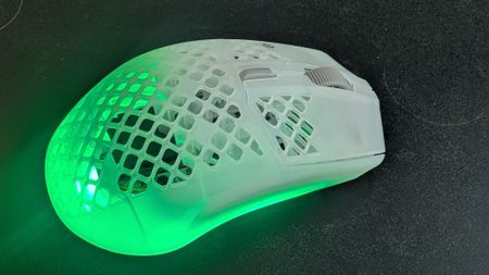 SteelSeries Aerox 3 Wireless Gen 2 mouse on desk