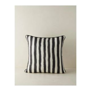 black and white striped cushion