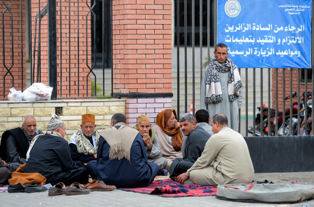 Relatives of the victims of the Sufi mosque attack in Egypt