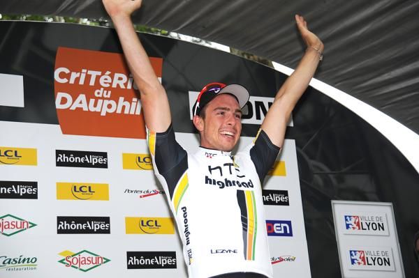 John Degenkolb (HTC-Highroad) celebrates his Dauphine stage win