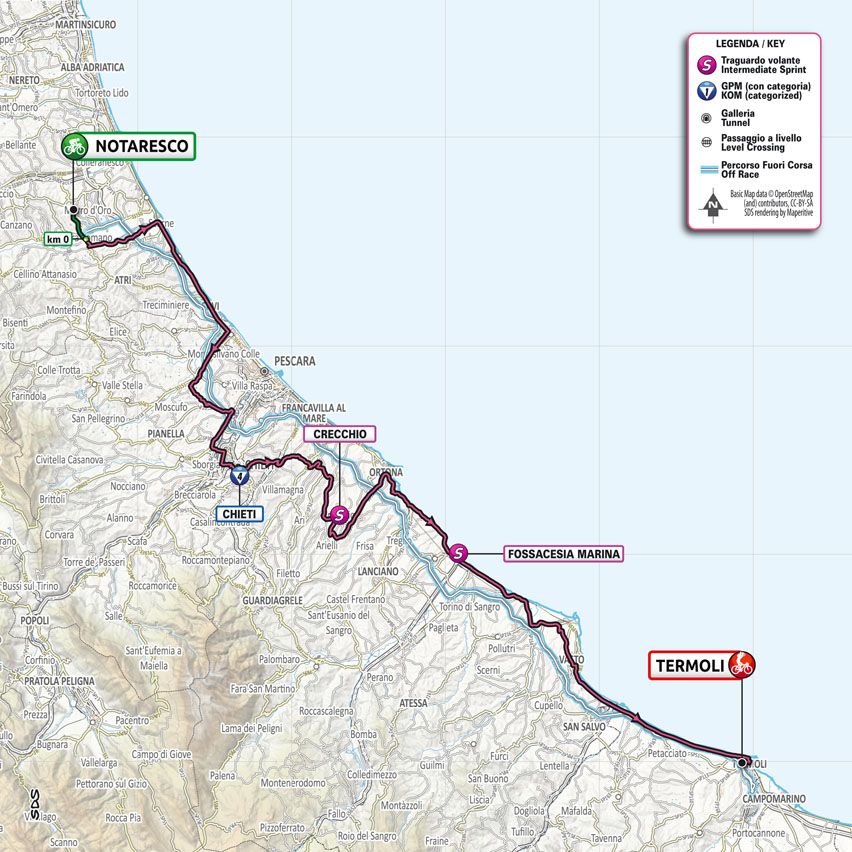Stage 7 map 2021 Giro d'Italia