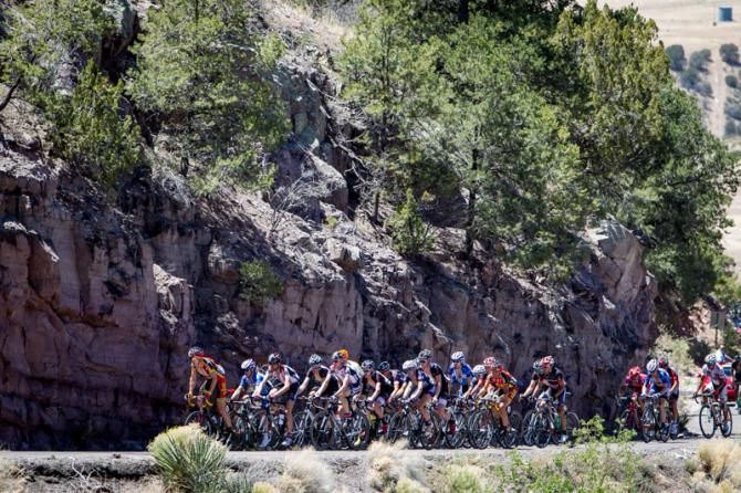 The men hit the steep beginning of the finishing climb.