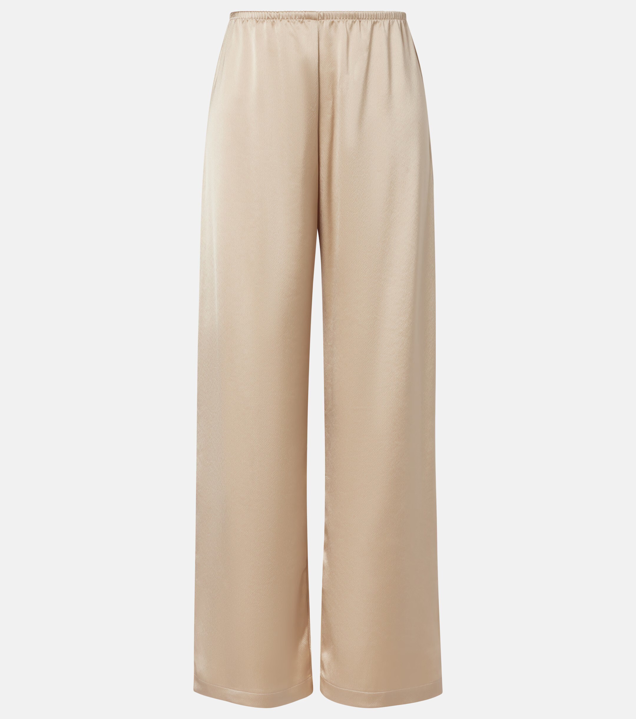 LESET, Barb Mid-Rise Satin Wide-Leg Pants
