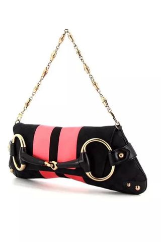 Vintage Gucci Horsebit Black/Pink Shoulder Bag