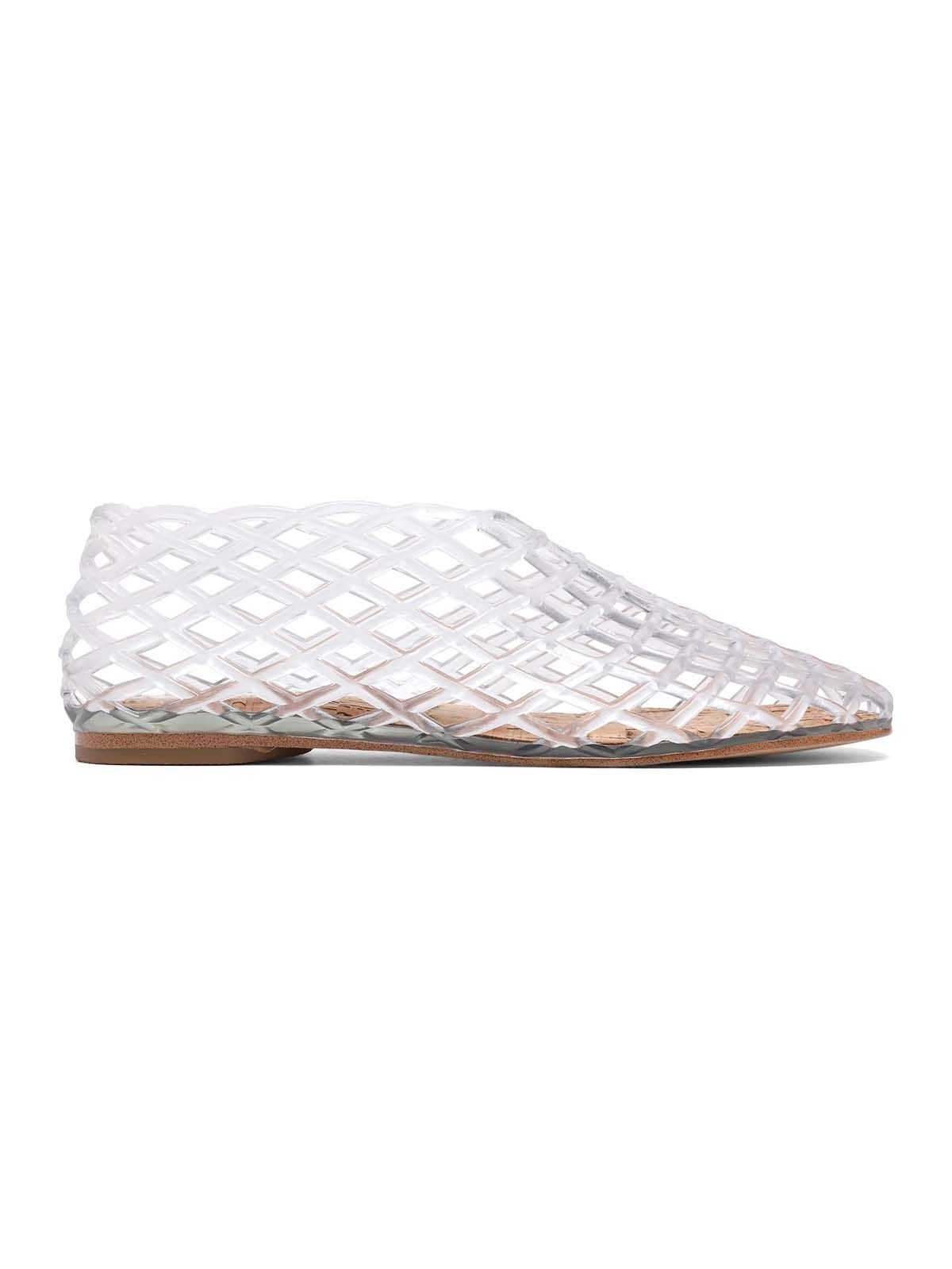 Vorisvina Jelly Mesh Ballet Flats for Women Adult Clear Hollow Jelly Sandals Beach Ballerina Jellies Shoes