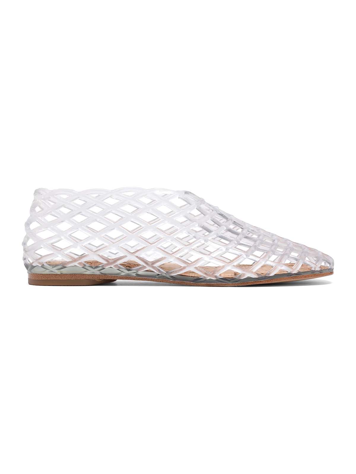 Vorisvina Jelly Mesh Ballet Flats for Women Adult Clear Hollow Jelly Sandals Beach Ballerina Jellies Shoes