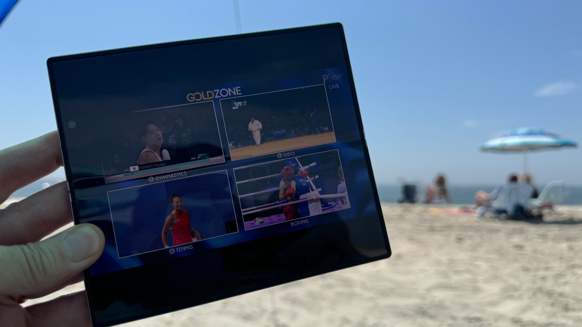 Samsung Galaxy Z Fold 6 on beach