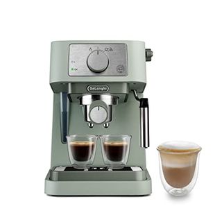 De'longhi Manual Coffee Machine Stilosa Ec260.gr, 15 Bar Pressure, Cappuccino System, Automatic Switch-Off, Compatible With Ese Pods, 2 Level Tray, Capacity 1l, Green