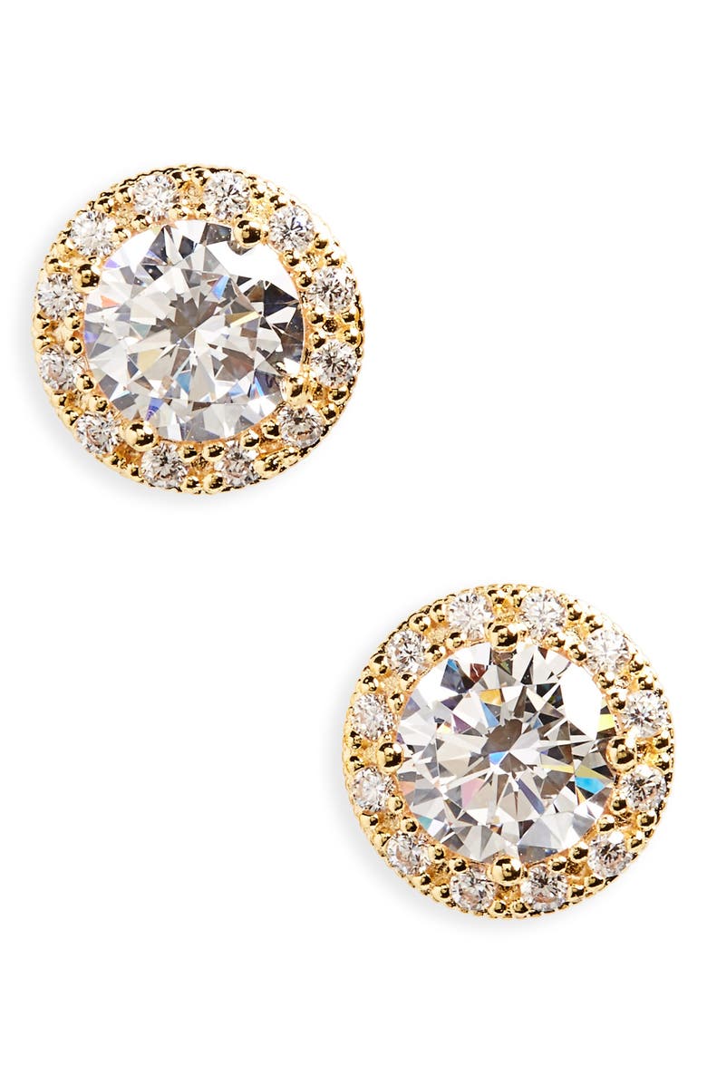 Halo Cubic Zirconia Stud Earrings