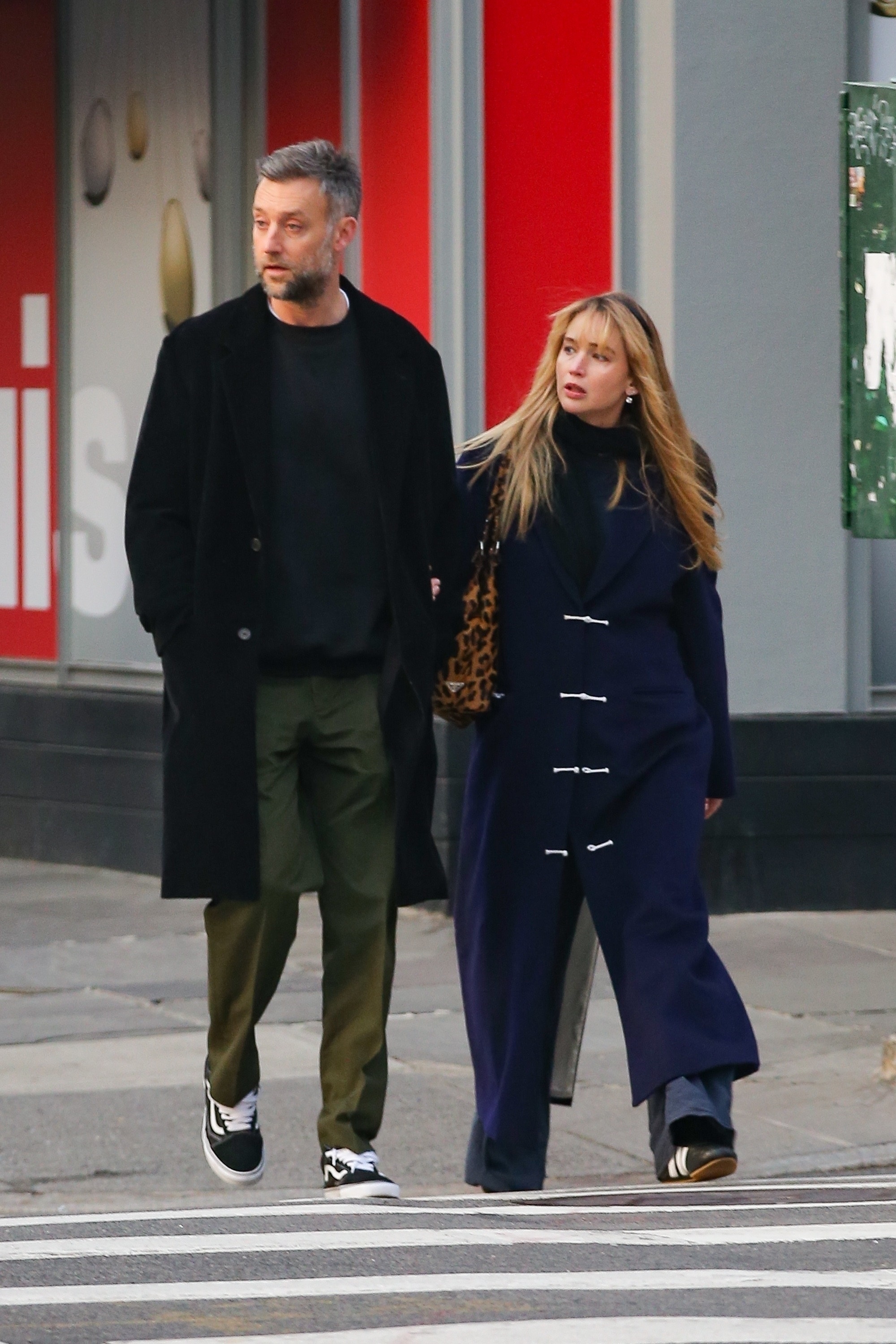 Jennifer Lawrence steps out for the first time since giving birth to her second child with husband Cooke Maroney. 03/14/25