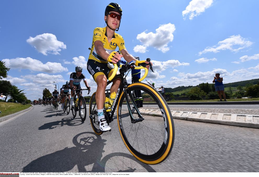 Tony Martin (Etixx QuickStep) in yelow at the Tour de France