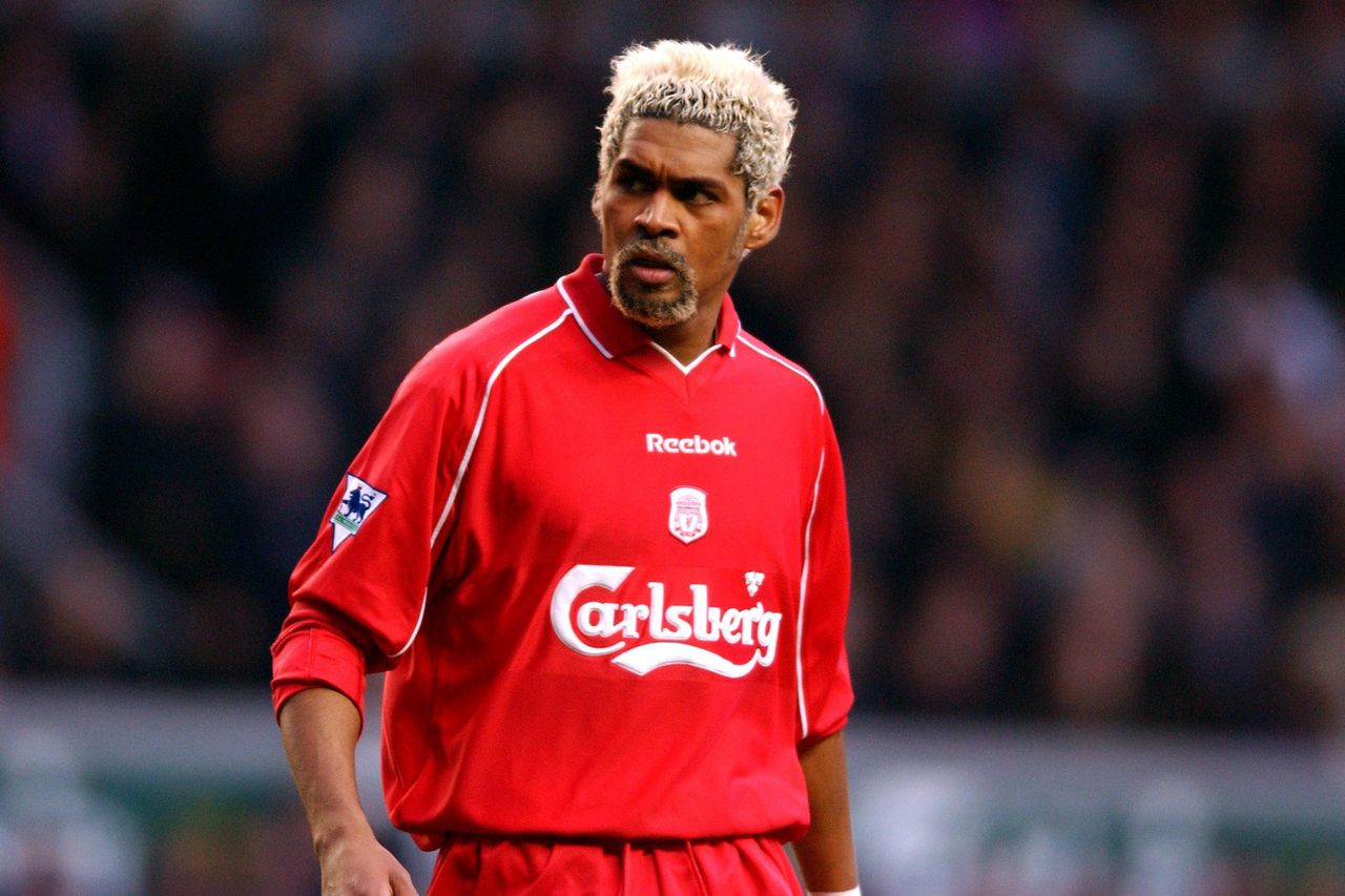 Abel Xavier playing for Liverpool against Everton in 2001