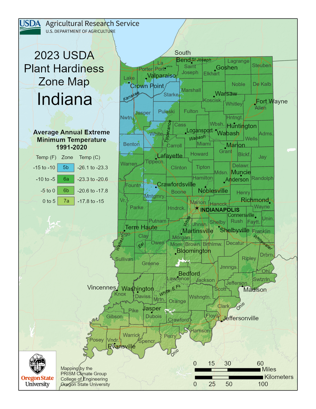 Indiana USDA Zones Map Gardening Know How