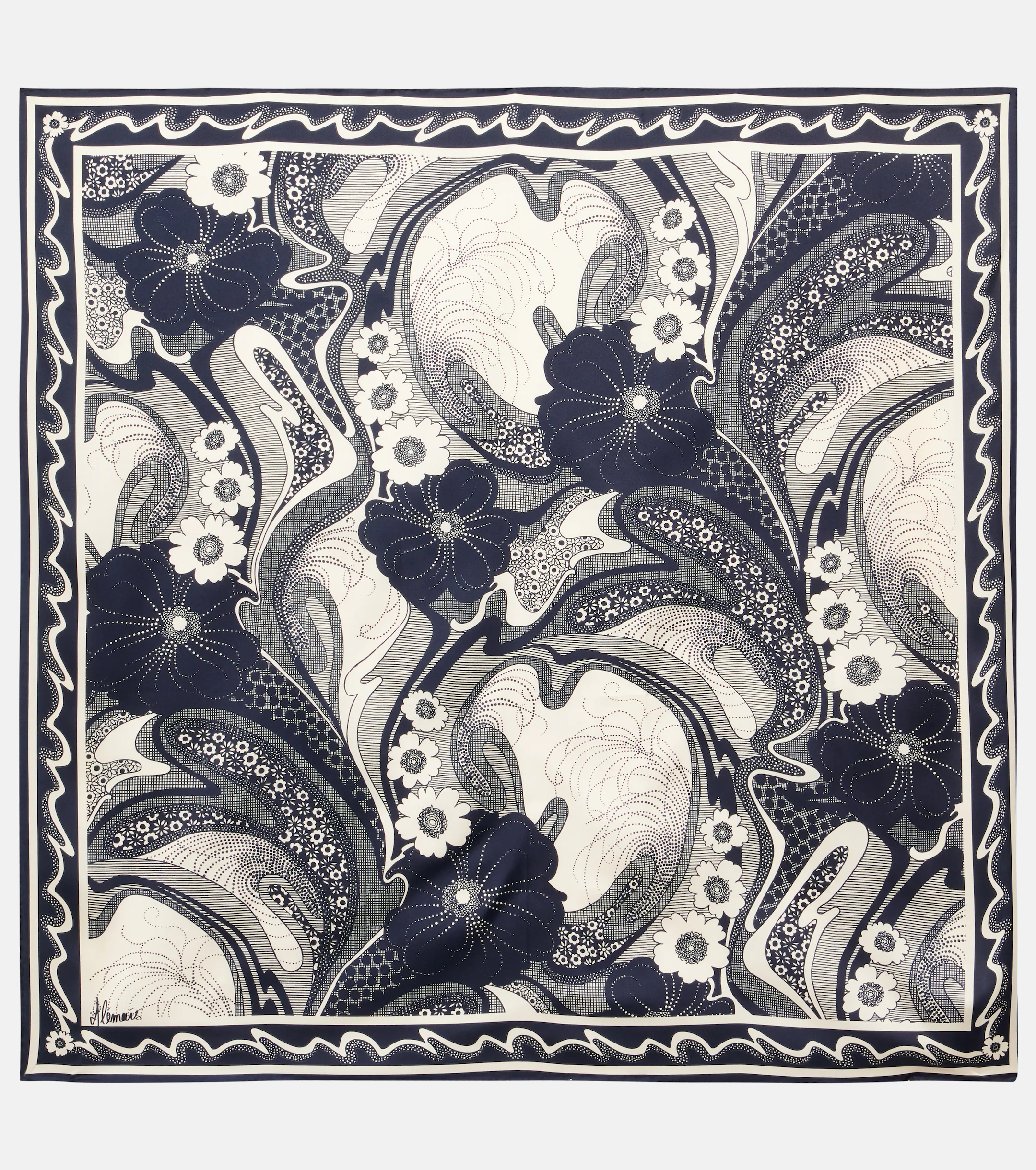 Alémais, Mickey printed silk scarf