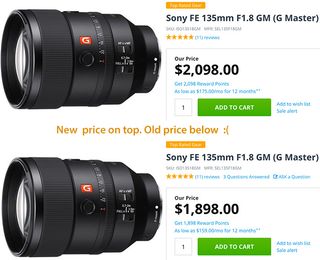 The Sony 135mm has been hit with a $200 price hike – is this due to US-China trade war?
