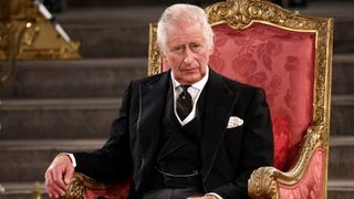 King Charles III attends the presentation of Addresses by both Houses of Parliament in Westminster Hall