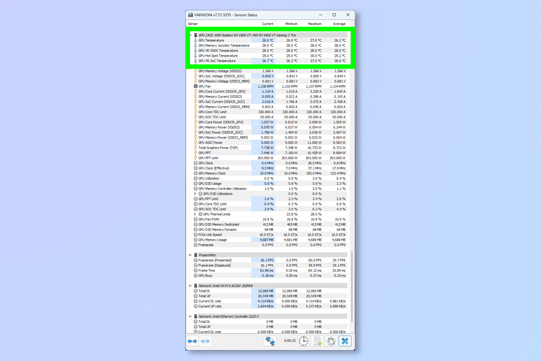 A screenshot showing how to check GPU Temps on Windows