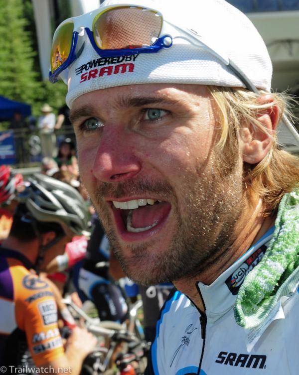 Jeremy Horgan-Kobelski (Subaru Trek) after winning the USA Short Track Championship