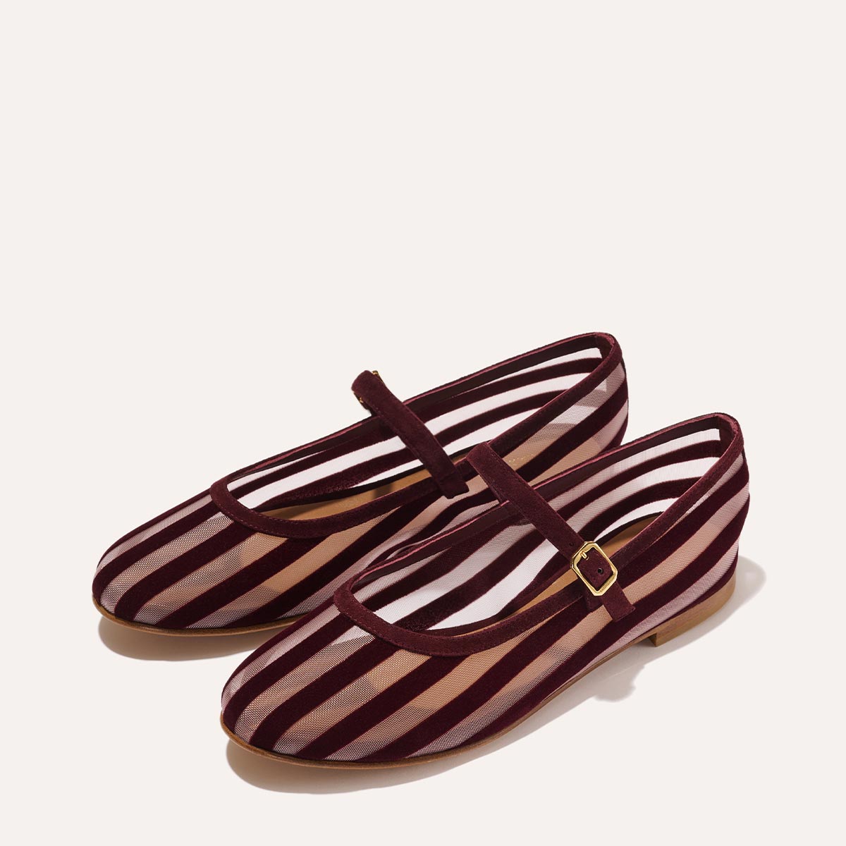 The Demi Jane - Burgundy Striped Mesh