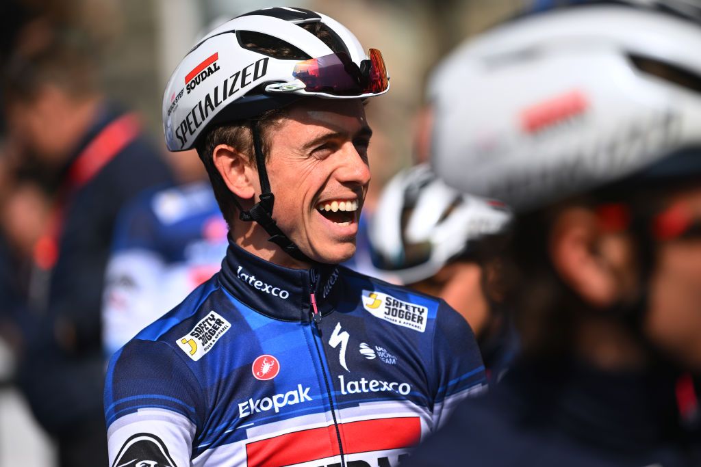 HERVE BELGIUM APRIL 19 James Knox of The United Kingdom and Team Soudal Quick Step prior to the 87th La Fleche Wallonne 2023 Mens Elite a 1943km one day race from Herve to Mur de Huy UCIWT on April 19 2023 in Herve Belgium Photo by Luc ClaessenGetty Images