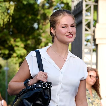 Crown Princess Leonor of Spain arrives at Carlos III University on September 07, 2026 in Madrid, Spain.