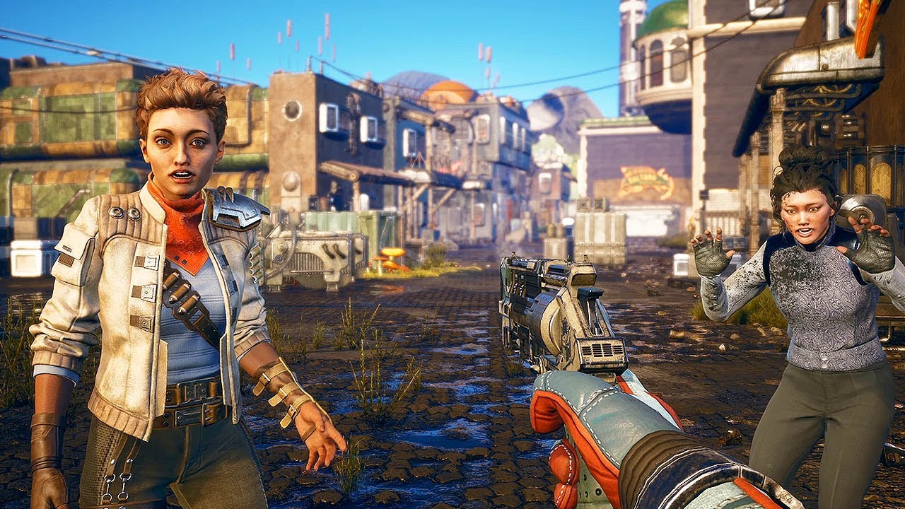 The Outer Worlds features killable NPCs, a semi-open solar system, and  companions who'll leave you if you're too much of a dick