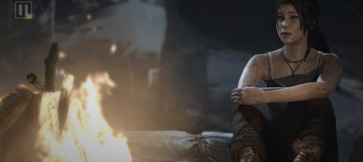 An in-game screenshot of the Tomb Raider mobile port.