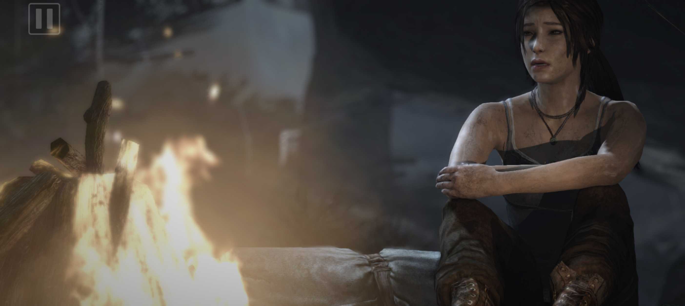 An in-game screenshot of the Tomb Raider mobile port.