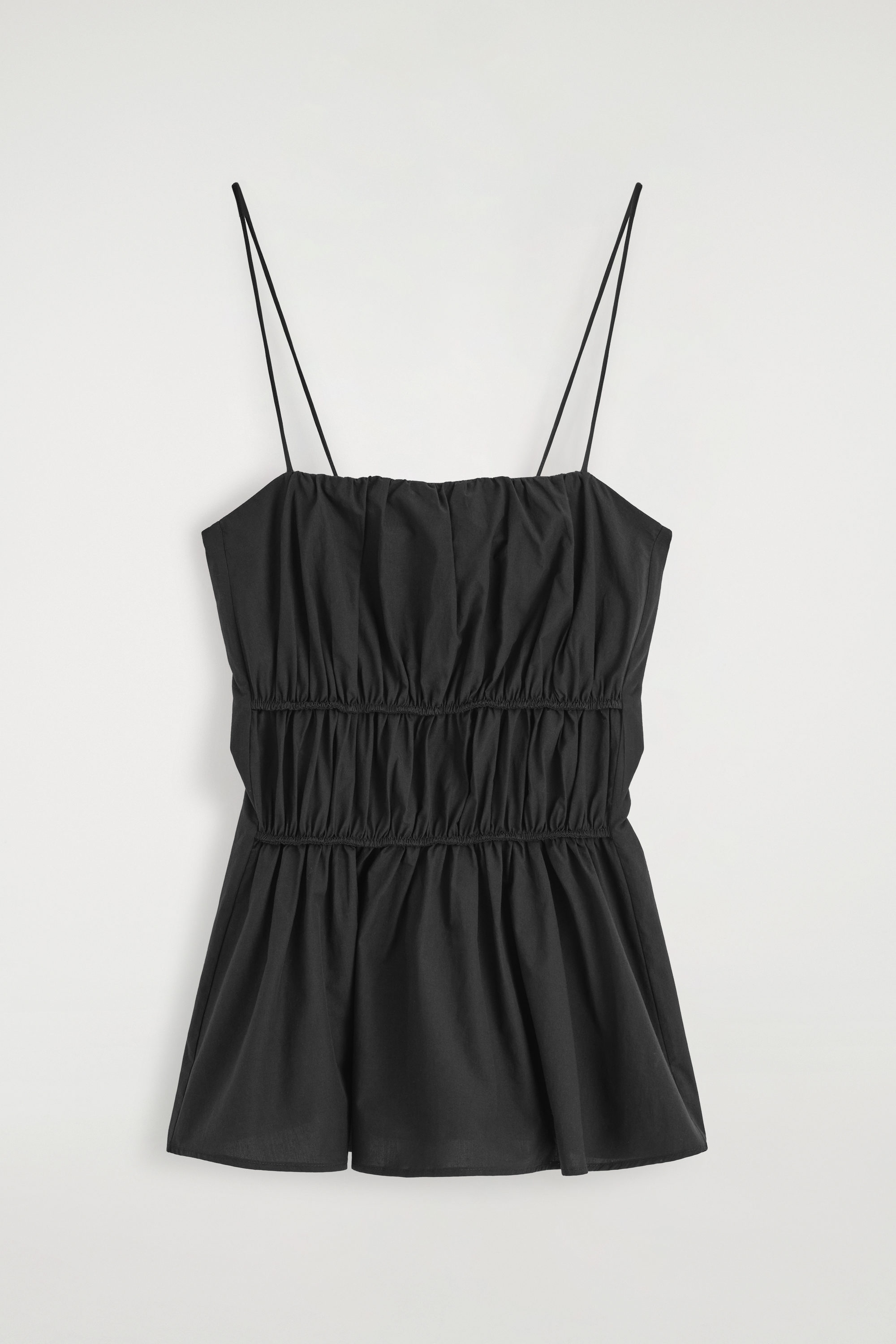 Gathered Cotton Peplum Top