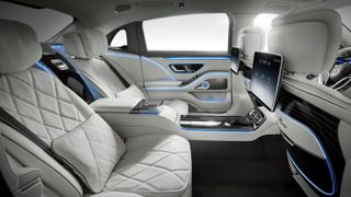 Luxury car interior – back seats with screens